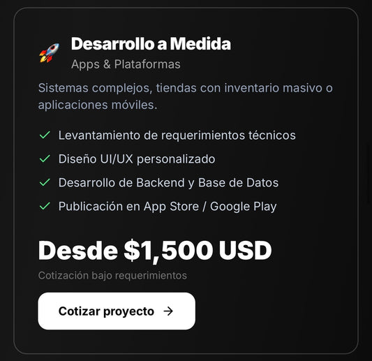 Desarrollo a Medida/ Plataformas/ Software